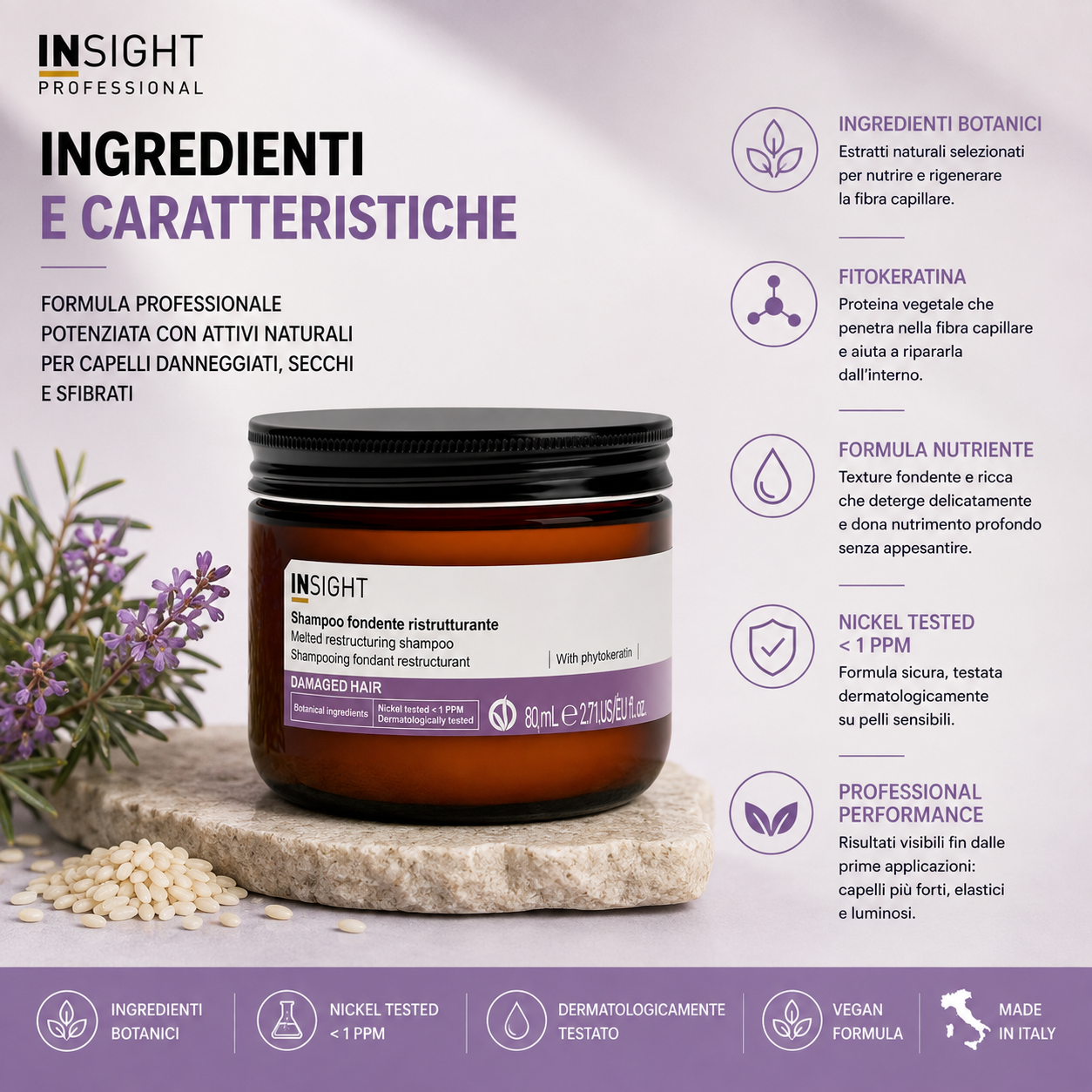 Insight Damaged Hair Shampoo Fondente Ristrutturante 80 ml - immagine 2