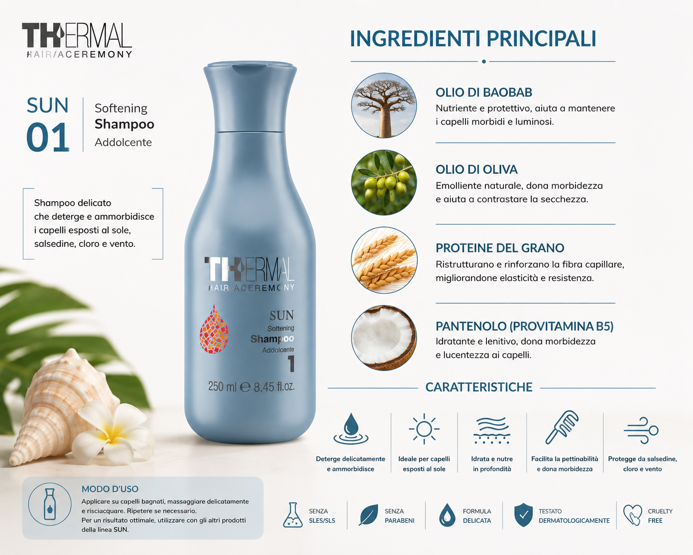Emsibeth Thermal Sun Softening Shampoo 250 ml - immagine 2