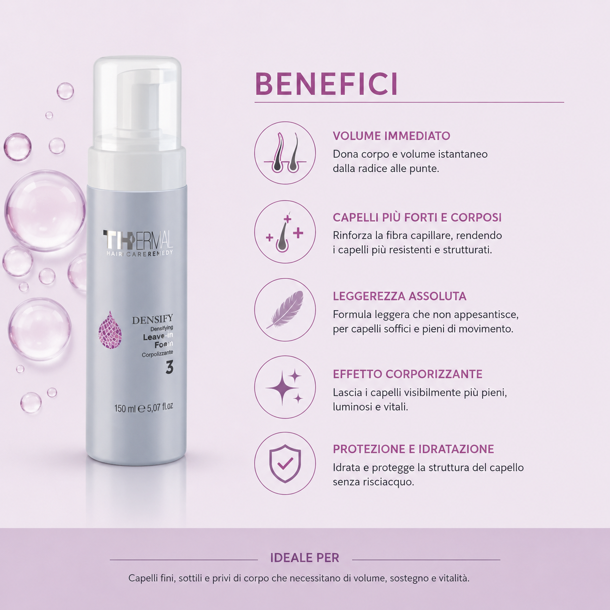 Emsibeth Thermal Densify Leave-In Foam 150 ml - immagine 2