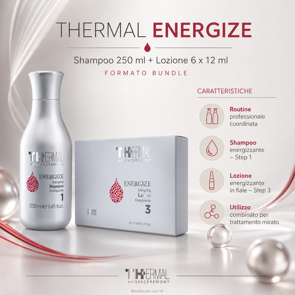 Emsibeth Thermal Energize – Kit Shampoo 250 ml + Lozione 6x12 ml - immagine 2