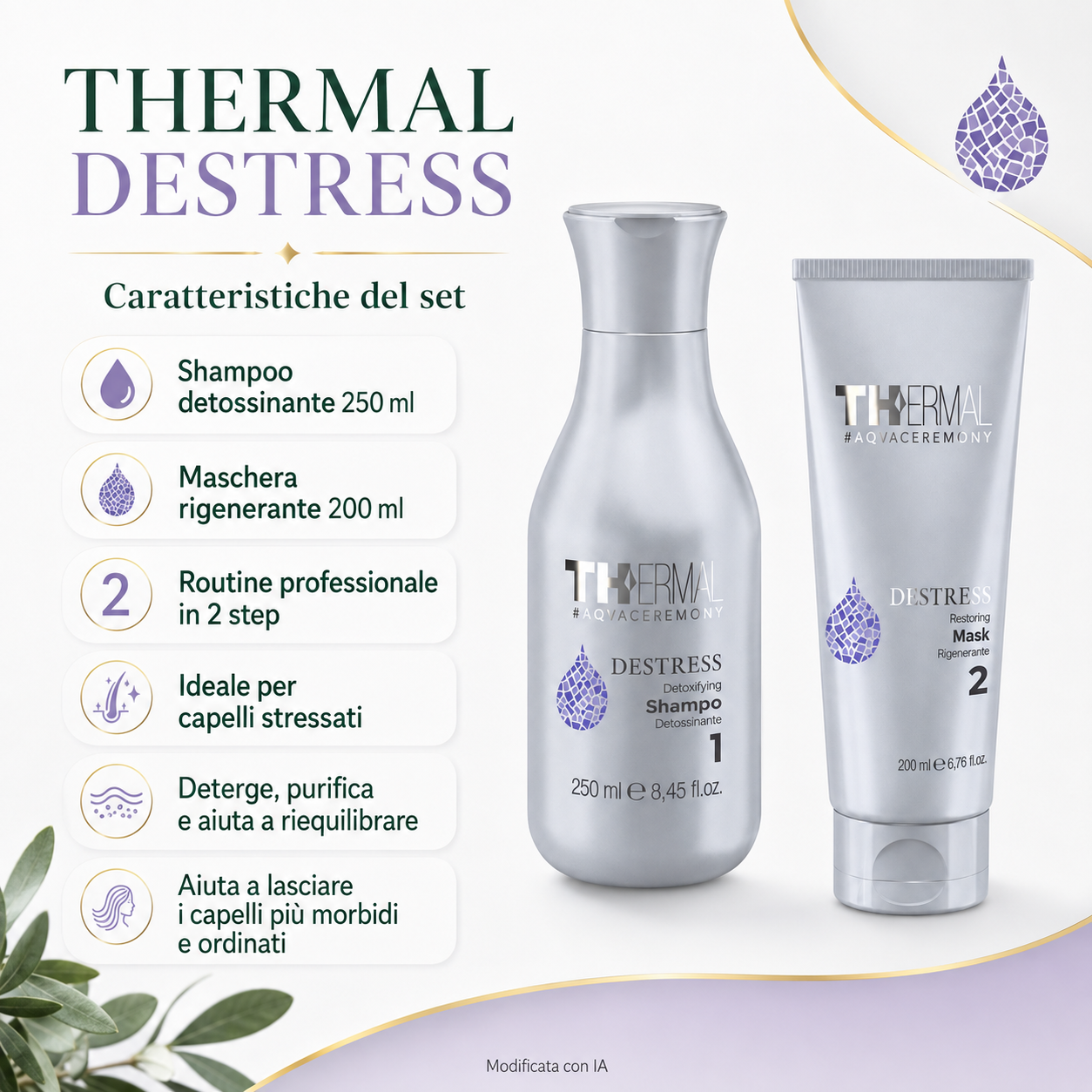 Emsibeth Thermal Destress – Kit Shampoo 250 ml + Mask 200 ml - immagine 3