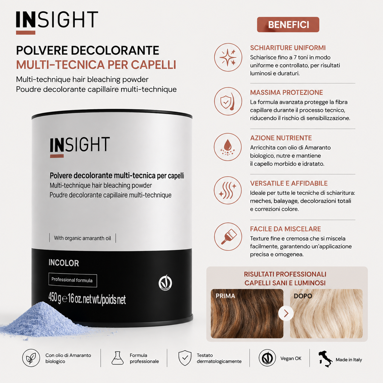 Insight Incolor Multi-Technical Hair Bleaching Powder 450 g - immagine 2