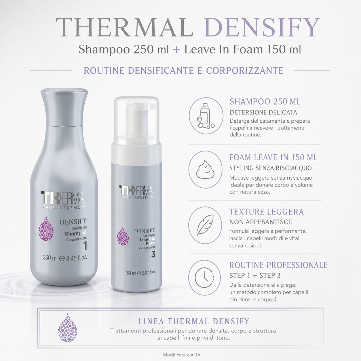 Emsibeth Thermal Densify – Kit Shampoo 250 ml + Leave-In Foam 150 ml - immagine 2