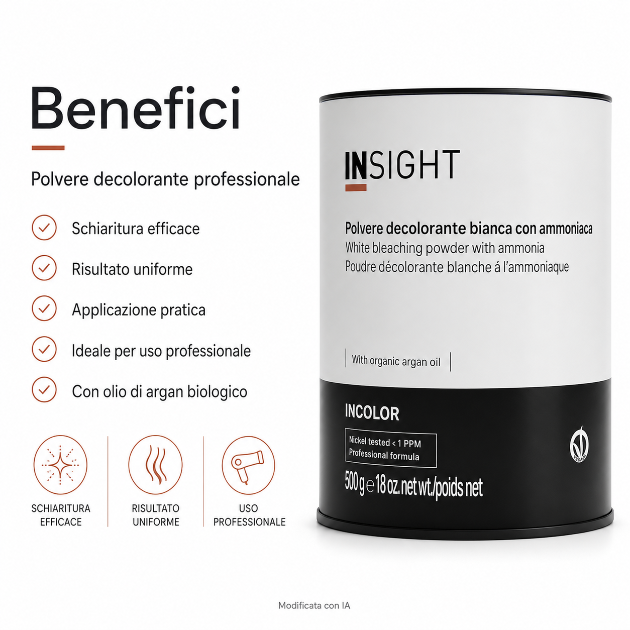 Insight Incolor White Bleaching Powder With Ammonia 500 g - immagine 2