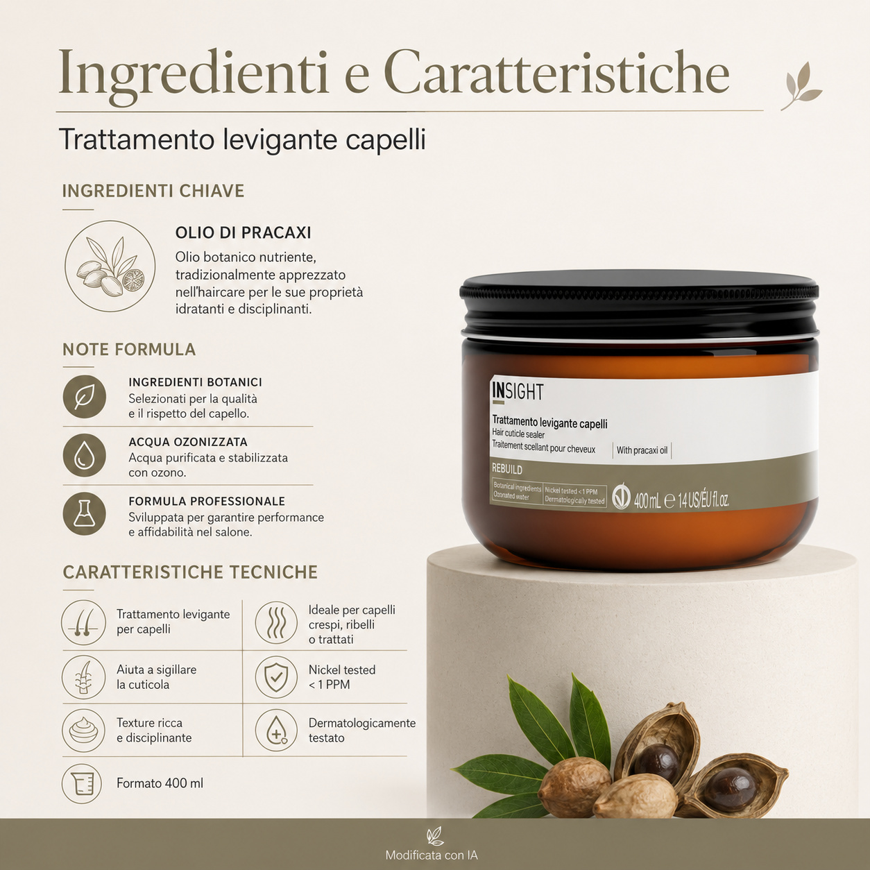Insight Rebuild Trattamento Capelli Levigante 400 ml - immagine 2