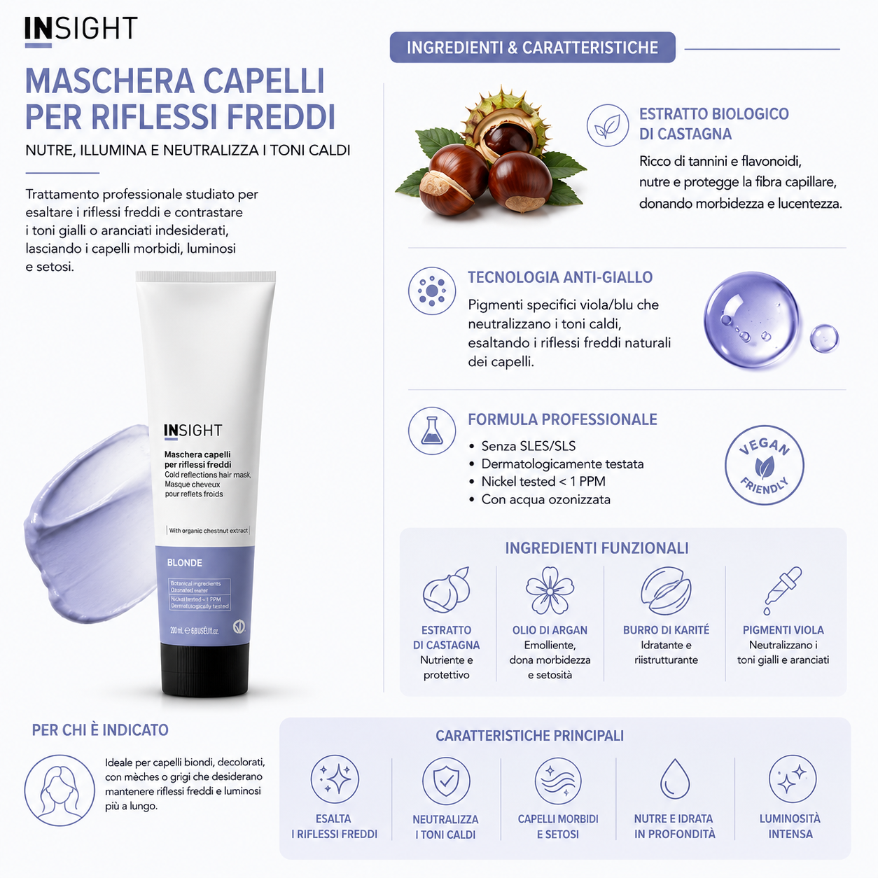 Insight Blonde Maschera Capelli Per Riflessi Freddi - immagine 2