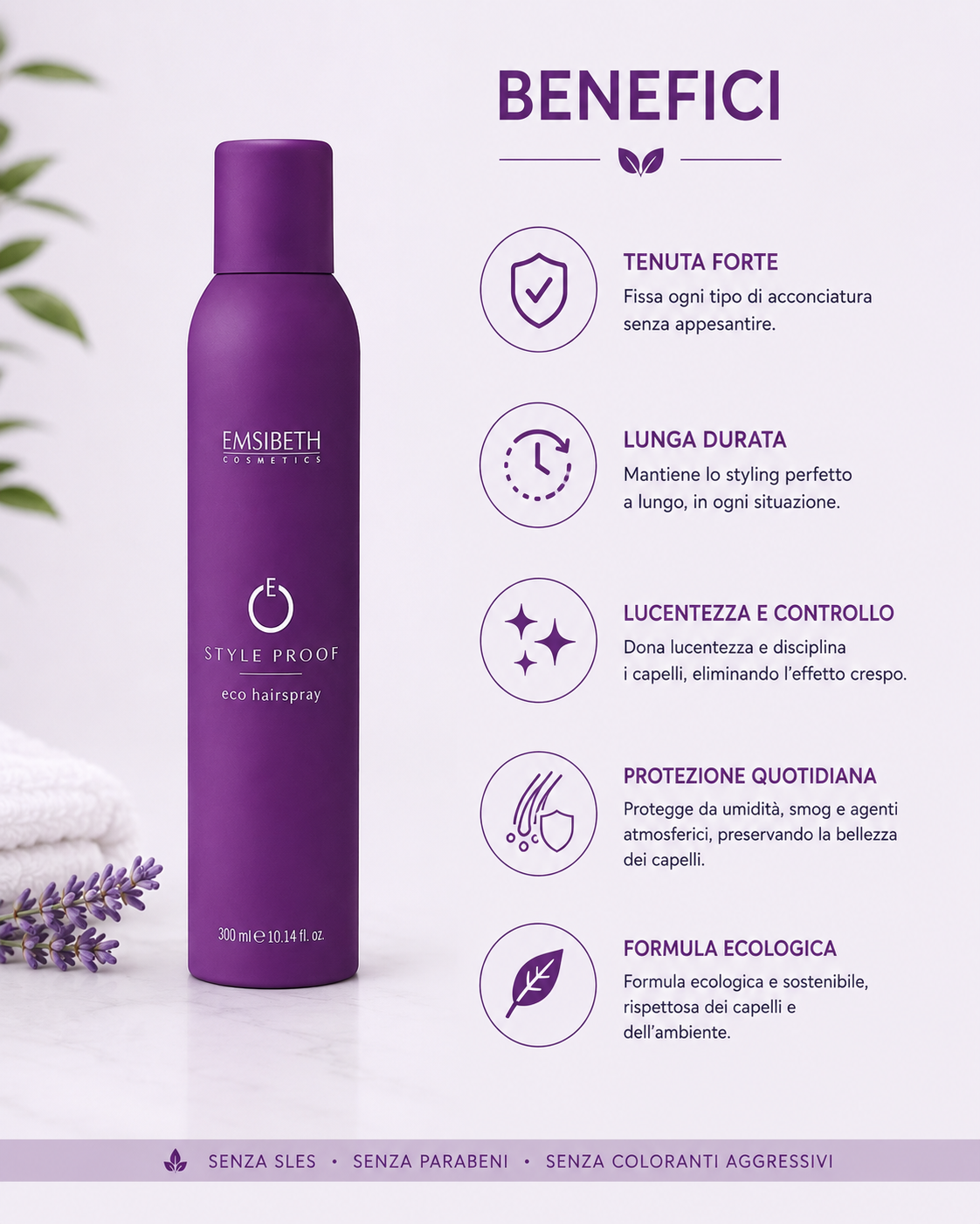 Emsibeth Style Proof Eco Hairspray 300 ml - immagine 3