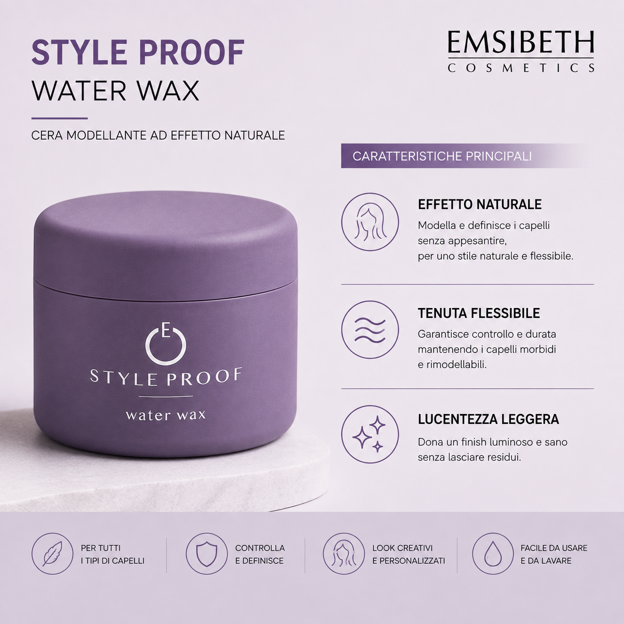 Emsibeth Style Proof Water Wax 75 g - immagine 2