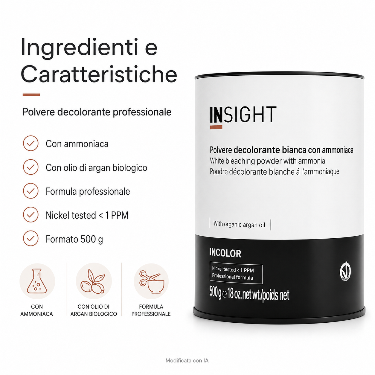 Insight Incolor White Bleaching Powder With Ammonia 500 g - immagine 3