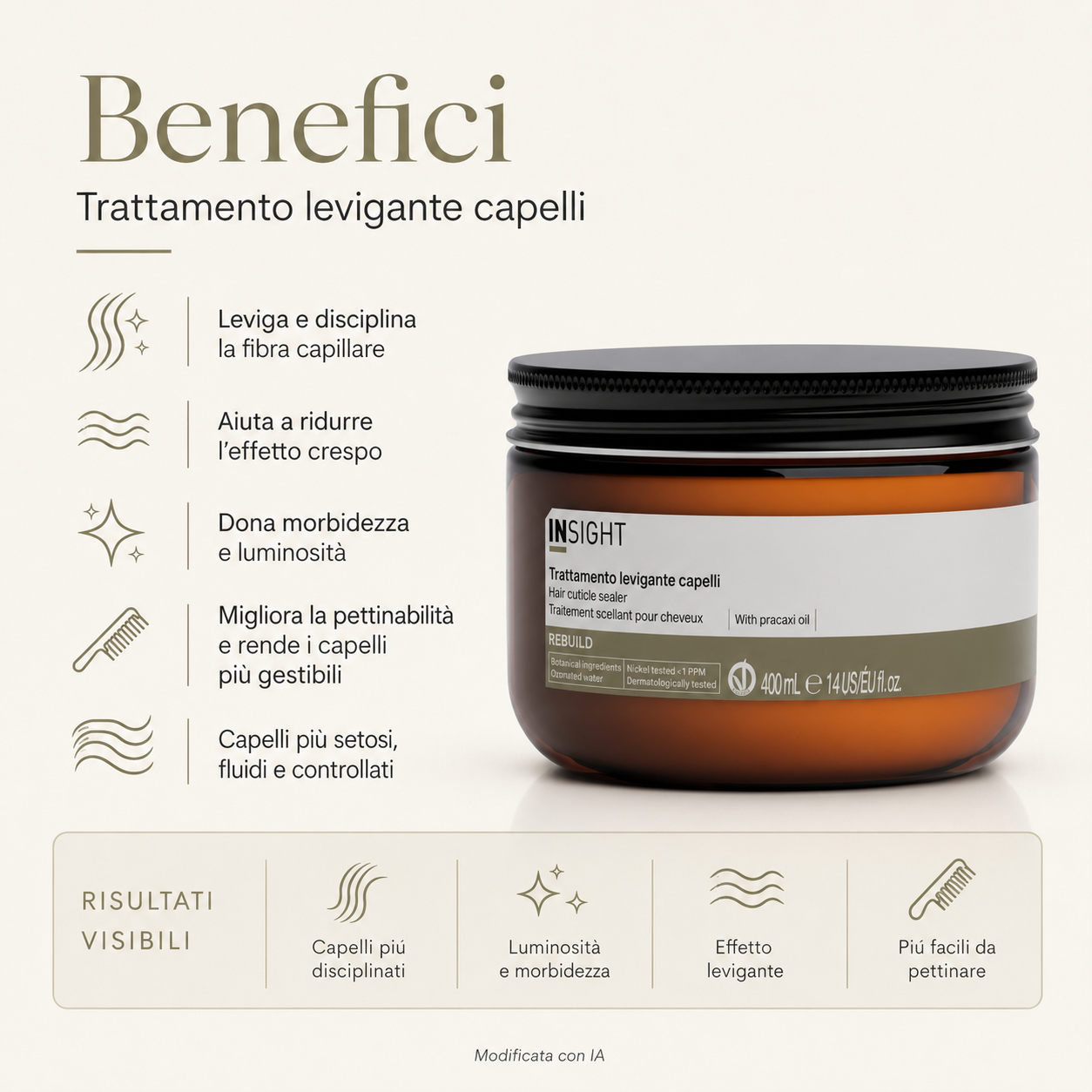 Insight Rebuild Trattamento Capelli Levigante 400 ml - immagine 3