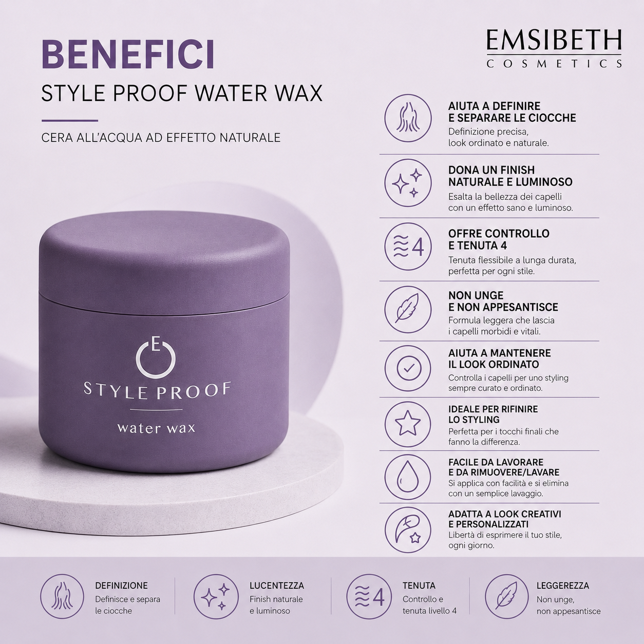 Emsibeth Style Proof Water Wax 75 g - immagine 3