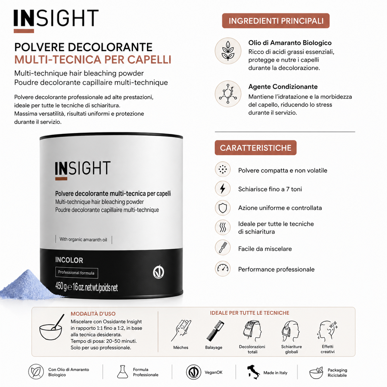 Insight Incolor Multi-Technical Hair Bleaching Powder 450 g - immagine 3