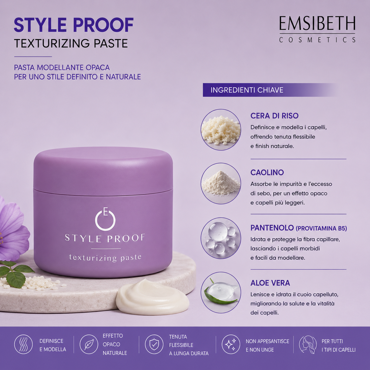 Emsibeth Style Proof Texturizing Paste 100 ml - immagine 3