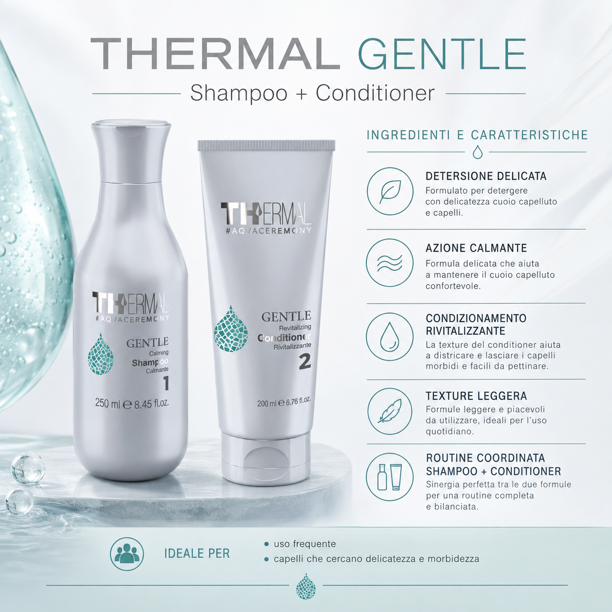 Emsibeth Thermal Gentle – Kit Shampoo 250 ml + Conditioner 200 ml - immagine 3