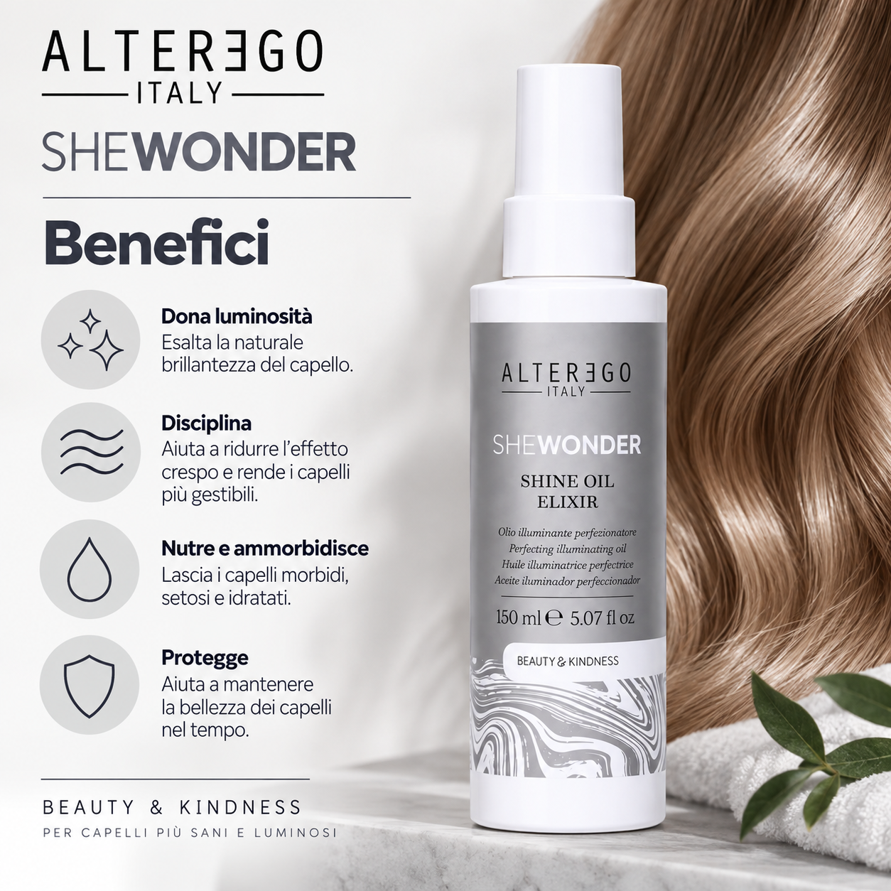 Alter Ego Shewonder Shine Oil Elixir 150 ml - immagine 2