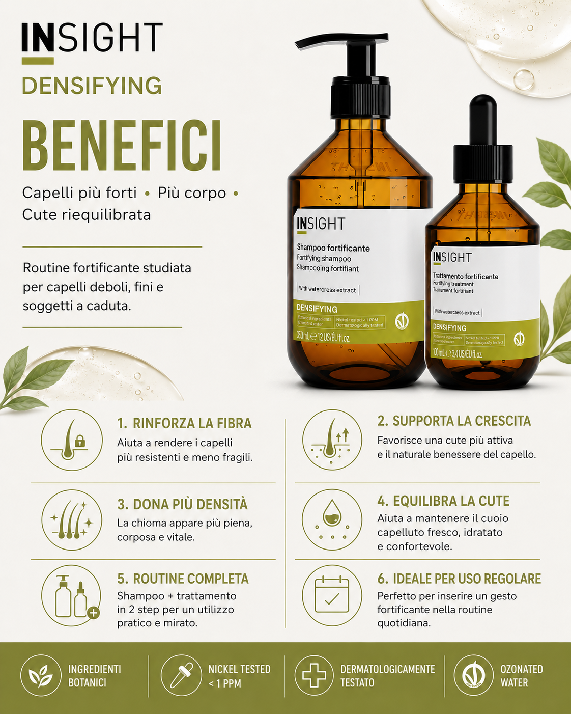 Insight Densifying – Kit Shampoo Fortificante 350 ml + Trattamento Fortificante 100 ml - immagine 2