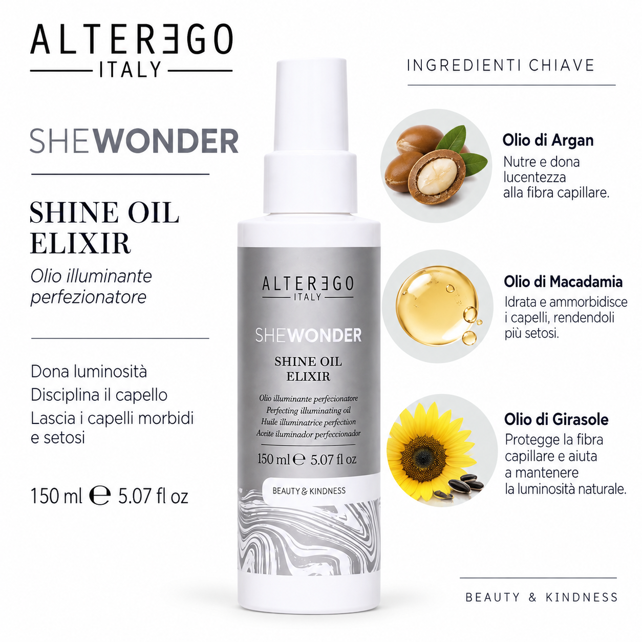 Alter Ego Shewonder Shine Oil Elixir 150 ml - immagine 3